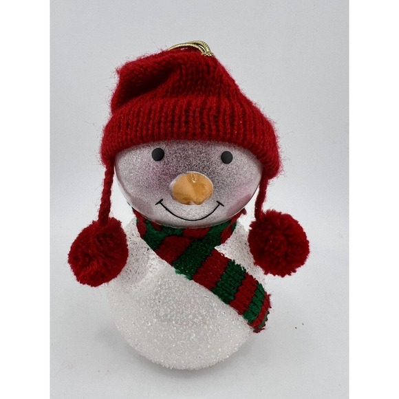Lenox Wonder Ball Snowman With Red‎ Knit Hat Christmas Ornament - Picture 1 of 10